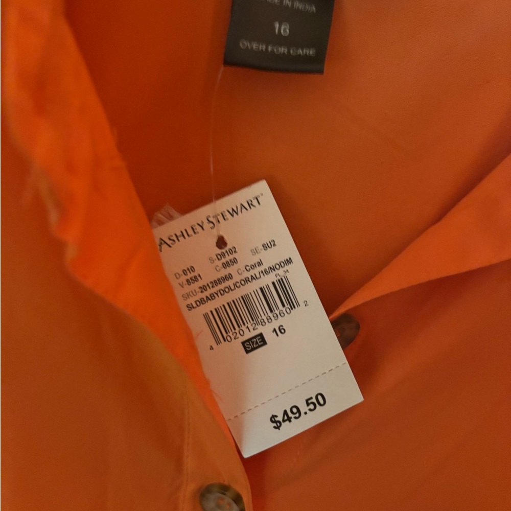 Ashley Stewart Bright Orange Top